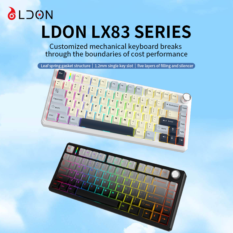 Gaming Keyboard Hot Swappable - Teclado Mecânico Sem Fio LDON LX83