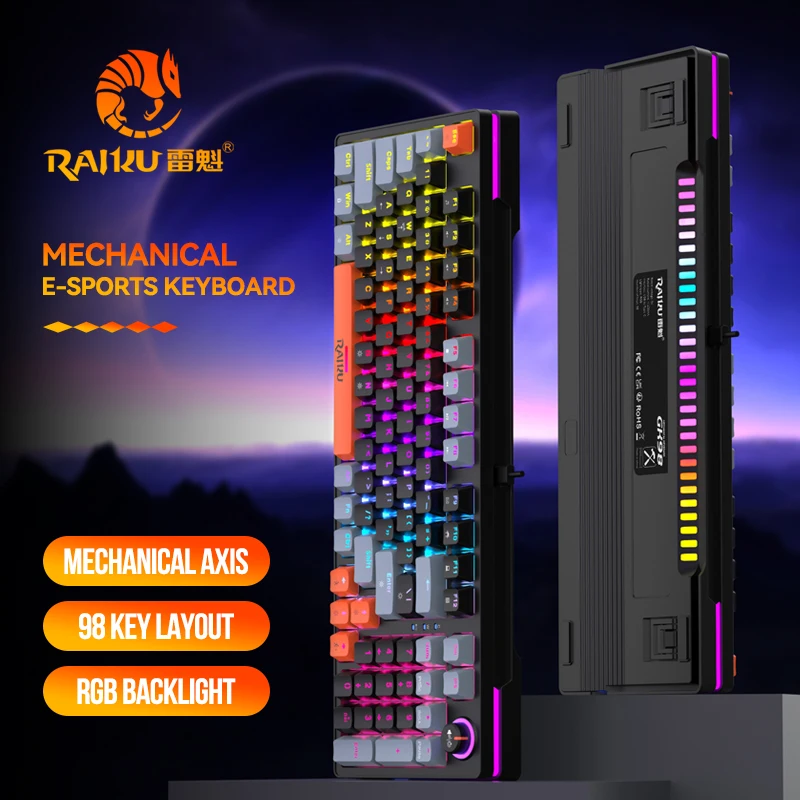 Keyboard Gaming Blue Switch - Teclado gamer com fio GK98, teclado