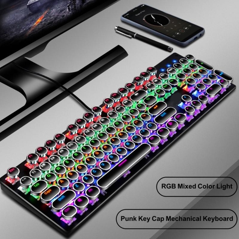 Keyboard Gaming Blue Switch - Lx0b teclado mecânico para jogos, 104