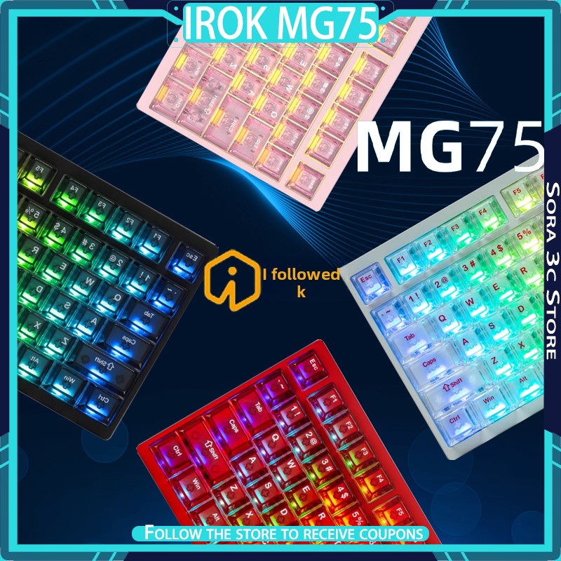 Gaming Keyboard Hot Swappable - Irok mg75 pro teclado mecânico mg75